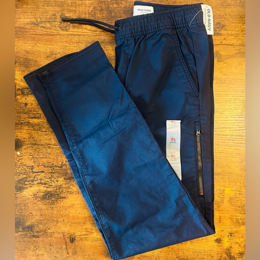 Old Navy Navy Blue Tech Taper Joggers / Big Boys